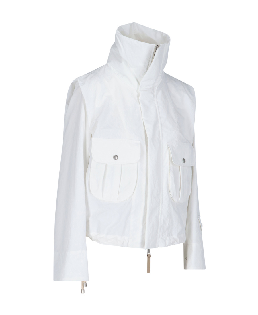 Moncler High-necked Casual Jacket In White