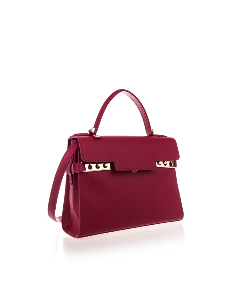 Delvaux Logo Handbag In Red