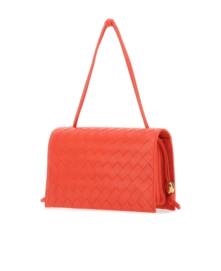 Bottega Veneta Mini Intrecciato Shoulder Bag In Orange