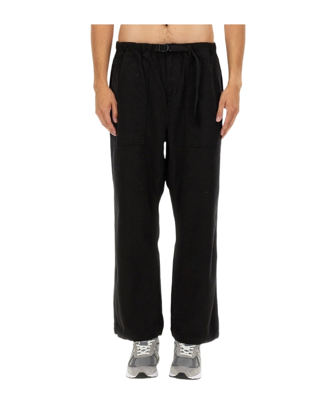 Carhartt Elastic Waistband Trousers With Pockets And Loops In Black