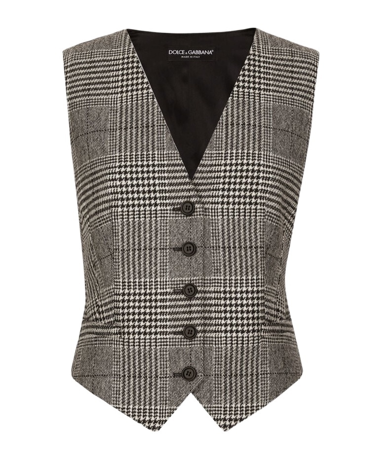 DOLCE & GABBANA TARTAN WAISTCOAT 