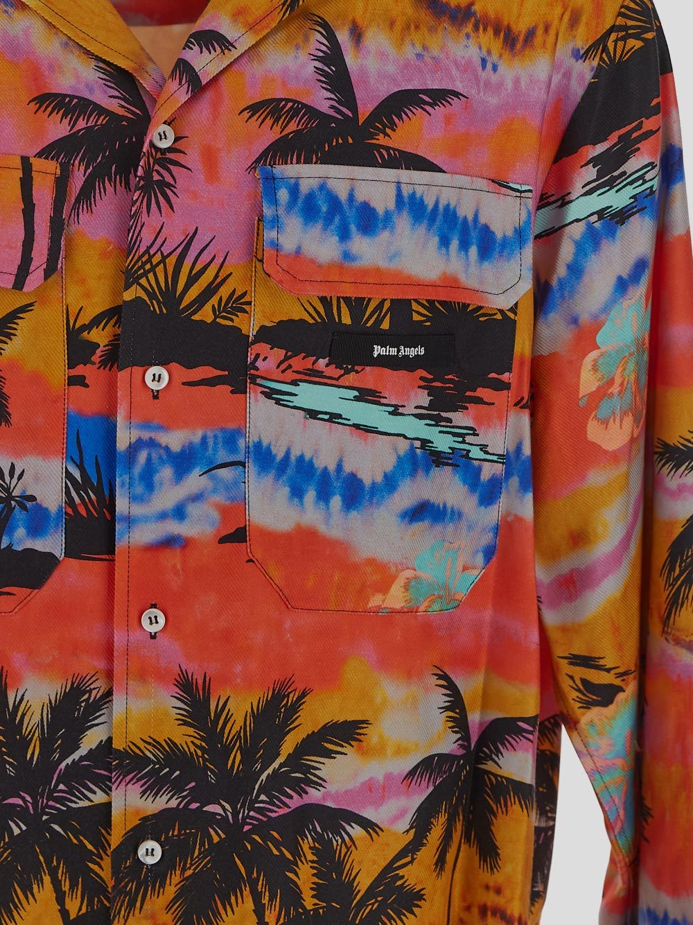 Palm Angels Pshychedelic Palms Shirt In Brown
