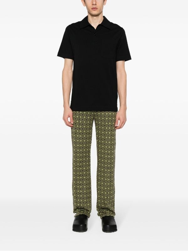 Dries Van Noten Short-sleeved Polo Shirt In Black