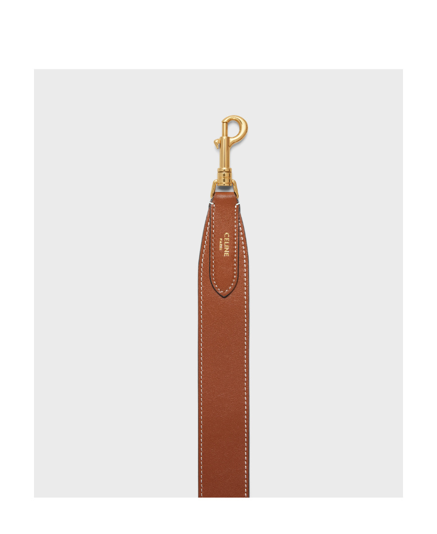 CELINE LONG STRAP IN SMOOTH CALFSKIN WITH GOLD FINISHING