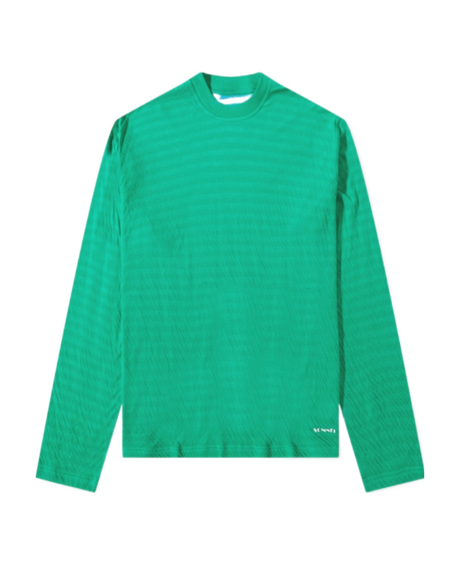 Sunnei Long-sleeved Striped T-shirt In Green