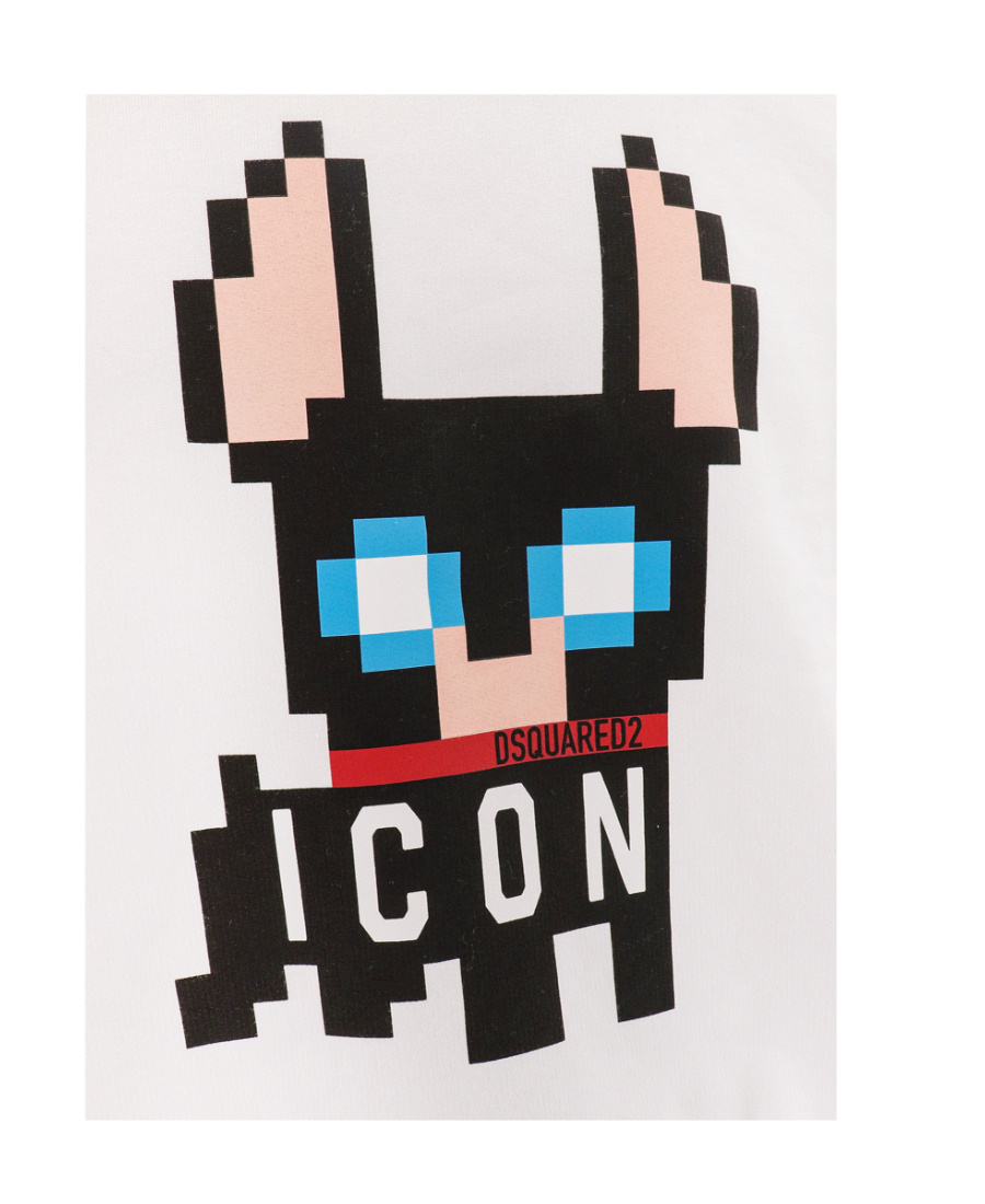 Dsquared2 Signature Icon-motif Cotton Hoodie In White