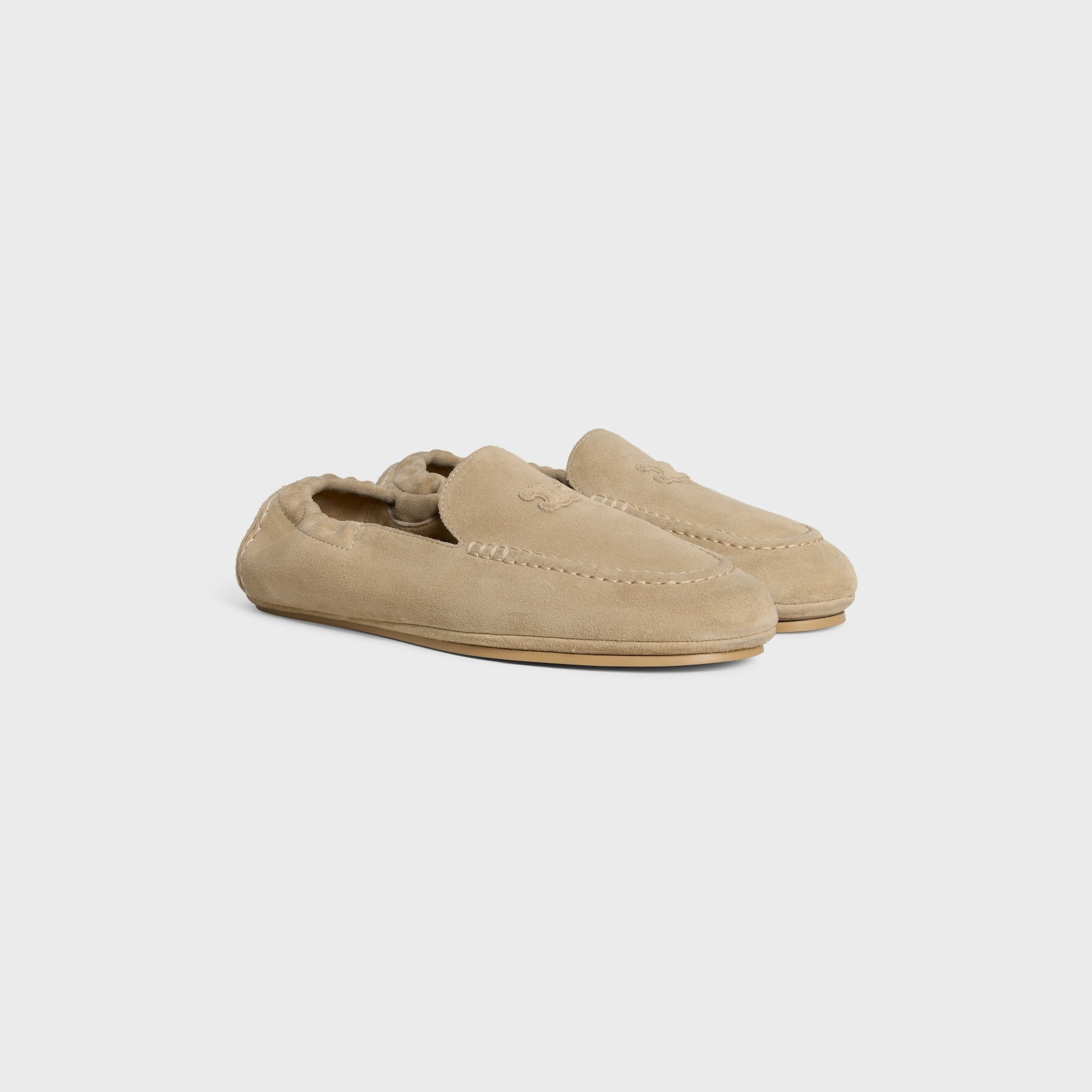 Celine Adam Loafer In Suede Calfskin In Brown