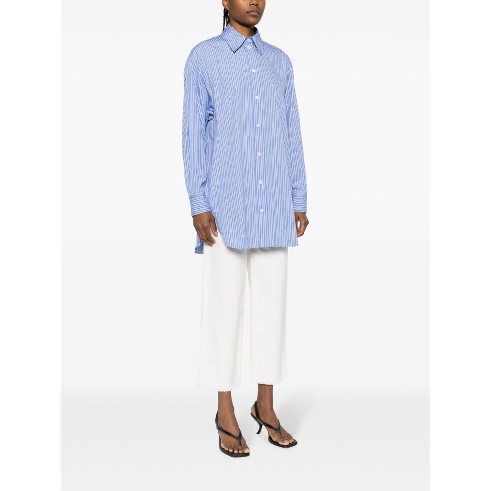 Isabel Marant Logo-embroidered Striped Shirt In Blue