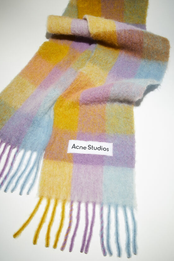 Acne Studios Check-pattern Knitted Scarf In Multicolor