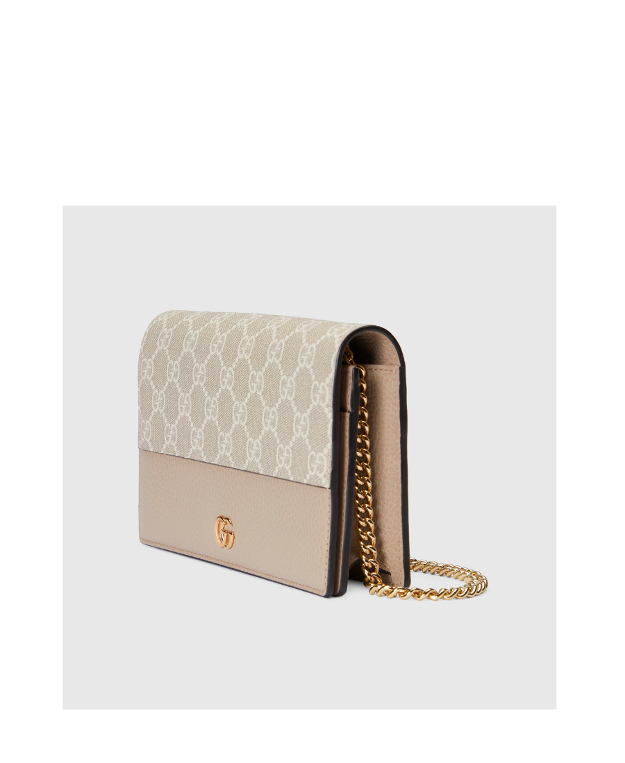 Gucci Gg Marmont Chain-strap Wallet In Nude