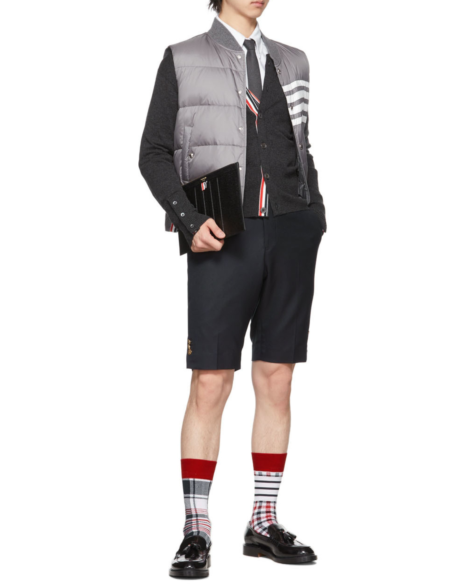 Thom Browne Pebbled Rectangular Clutch Bag