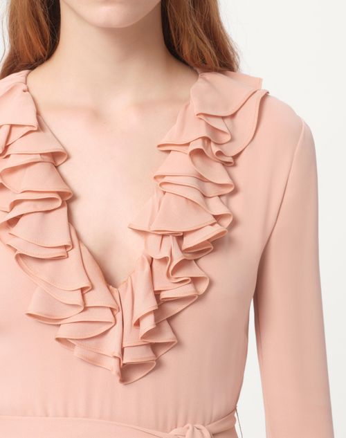 Valentino Besticktes Abendkleid Aus Georgette Frau Rose Mist 38 In Mixed Rose