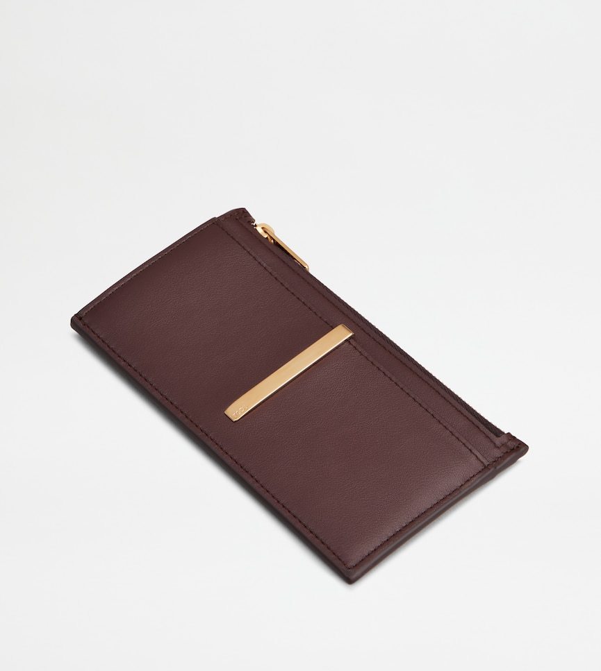 Tod's Leather Card Holder In Red