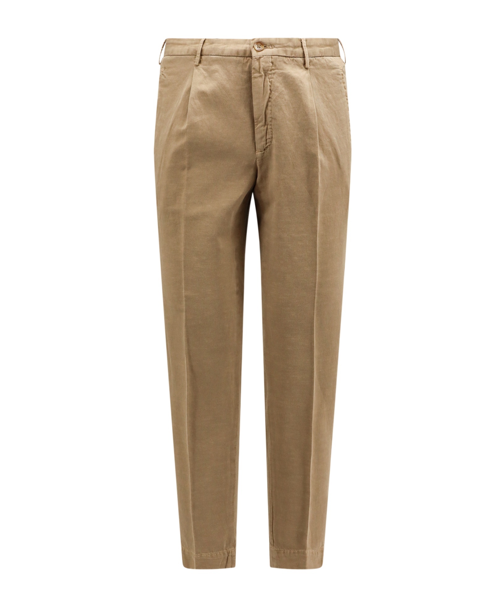 Incotex Stretch-cotton Tapered Trousers In Brown