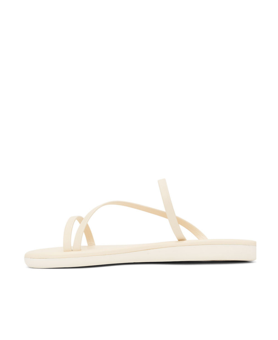 Ancient Greek Sandals Logo Ribbon Slippers In White