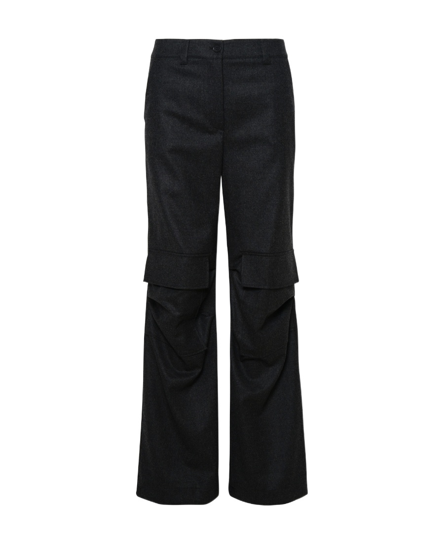 Shop P.a.r.o.s.h Belt Ring Casual Pants In Black