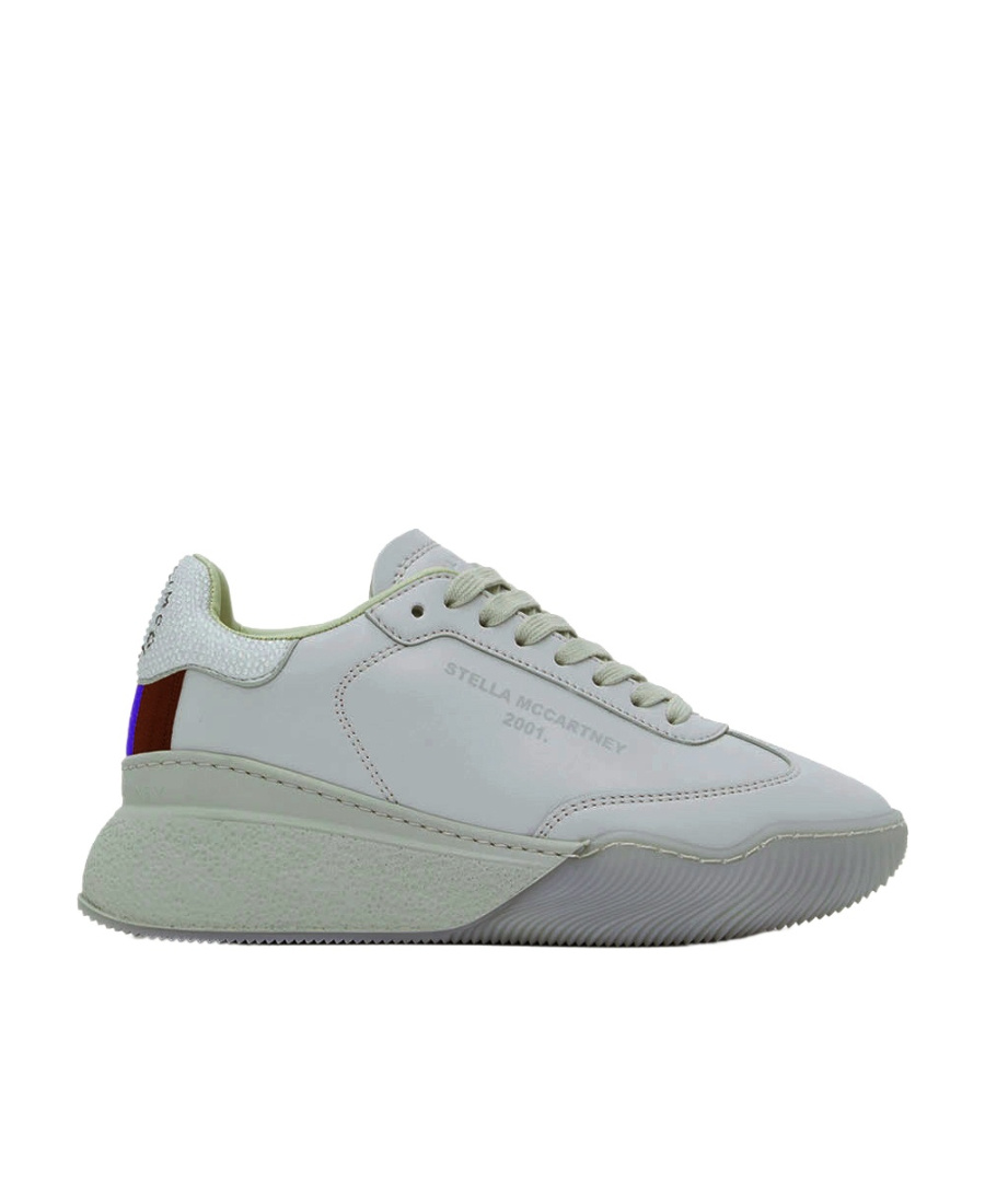 Stella Mccartney Logo Printed Lace-up Sneakers In Gray