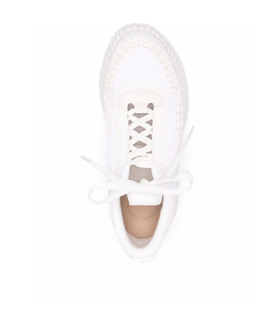 Chloé Chloe Nama Mix Material Low-top Sneakers In White