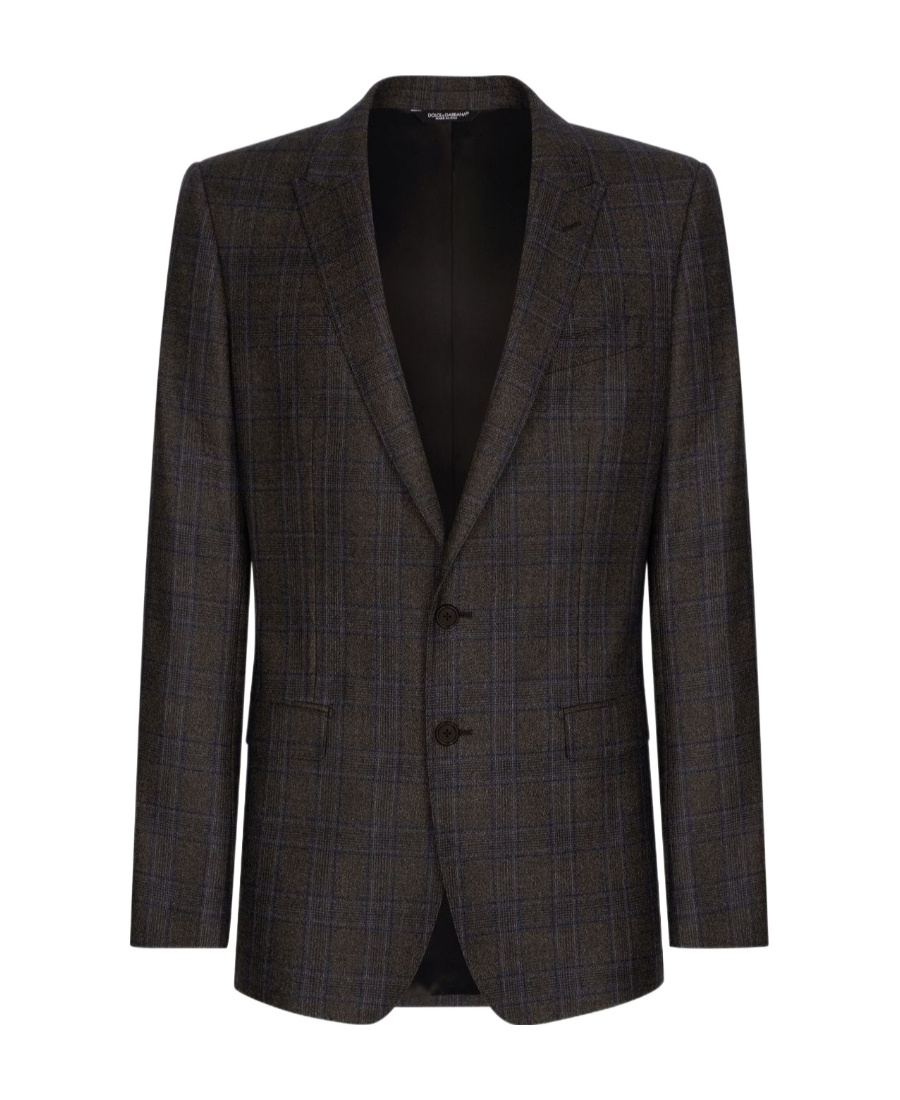 Dolce & Gabbana Single-breasted Glen Plaid Martini-fit Jacket In Black