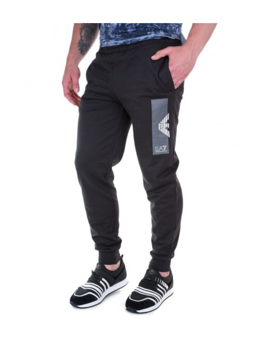 Ea7 Logo Sweatpants In Black