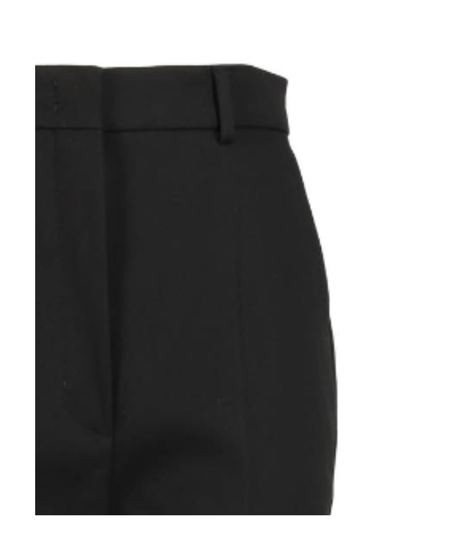 Sportmax Flared Virgin Wool Tailored Trousers In Black