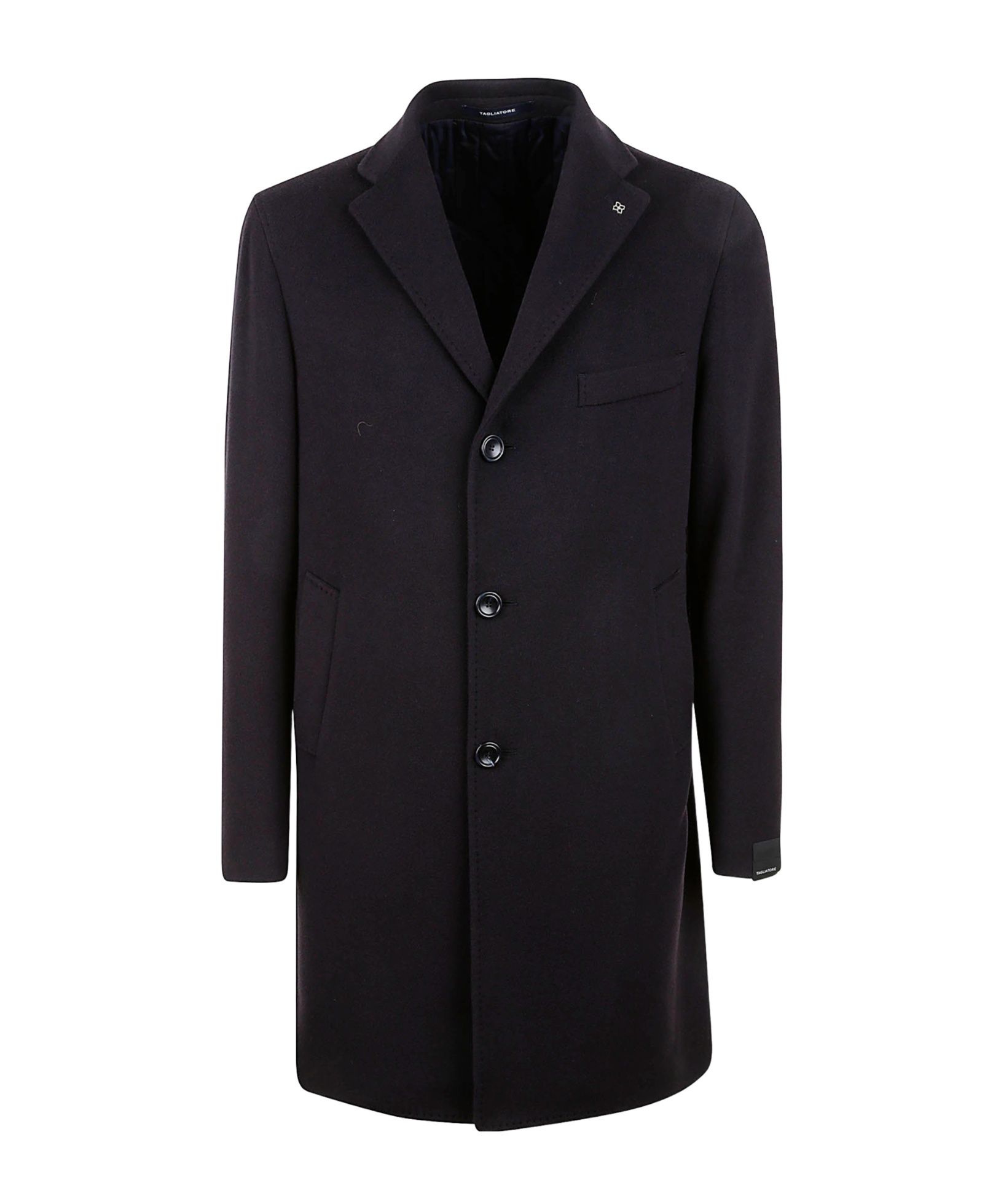 Tagliatore Wool And Cashmere Coat In Black