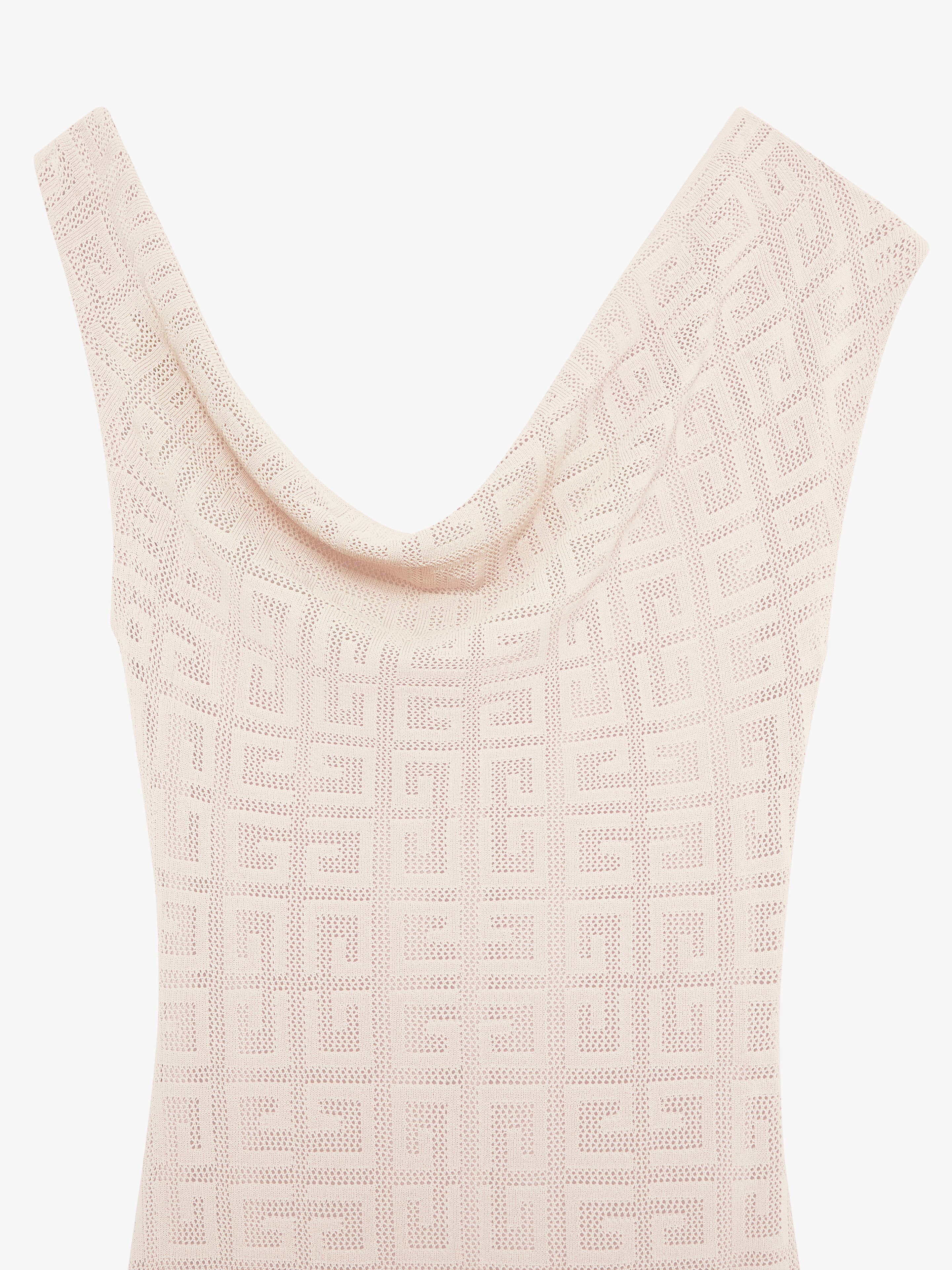 Givenchy Draped Dress In 4g Jacquard In Blush Pink