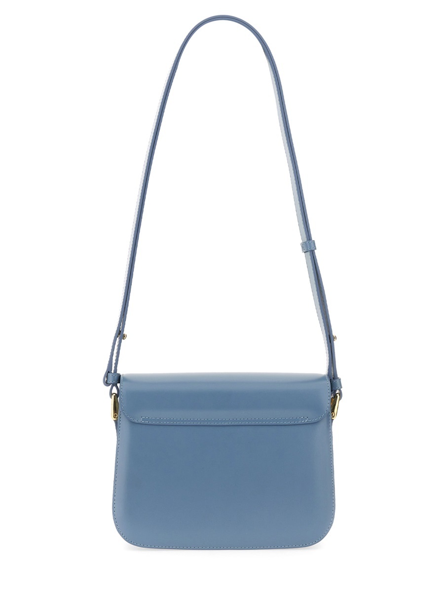 Apc A.p.c. Grace Logo Printed Small Shoulder Bag In Blue