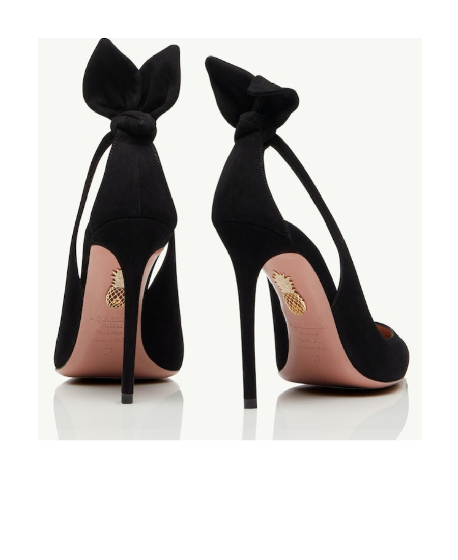 Aquazzura Bow Tie 105mm Leather Pumps In Black