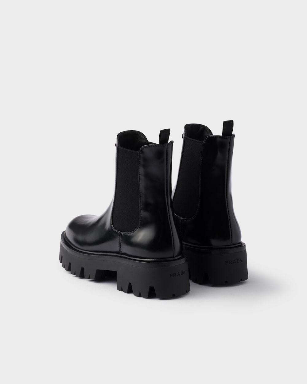 Prada 55mm Triangle-logo Chelsea Boots In Black