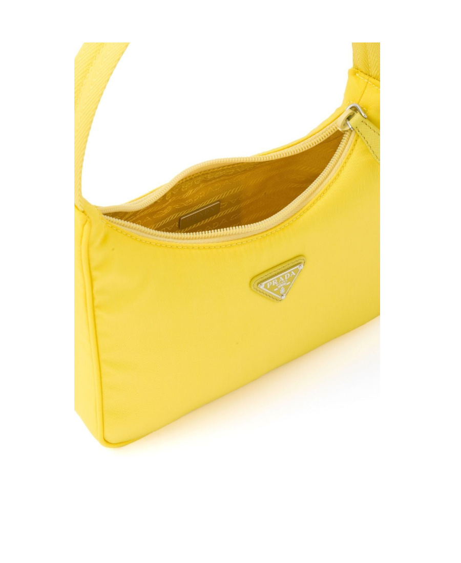 Prada Re-edition 2005 Re-nylon And Saffiano Mini Bag In Lemon Yellow