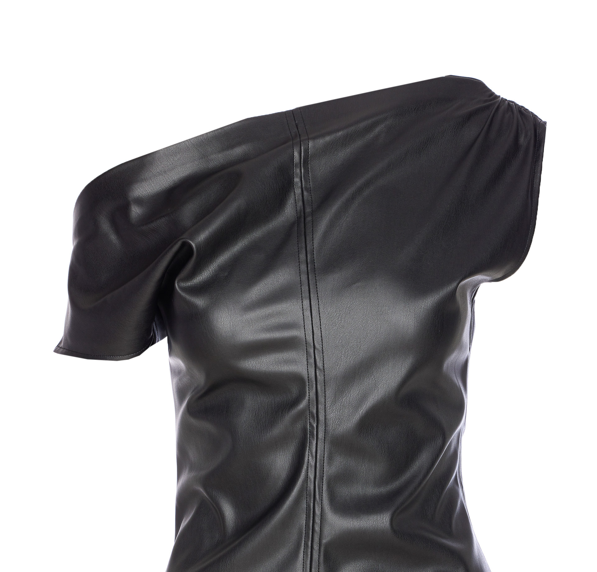 Aniye By Asymmetric Leather-effect Dress In Black