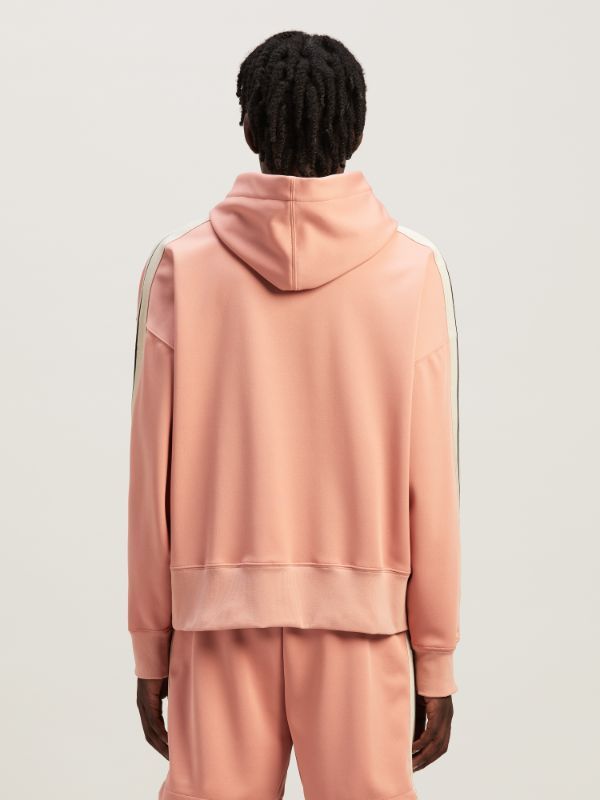 Palm Angels "track Sweatshirt With Contrasting Bands In Pink