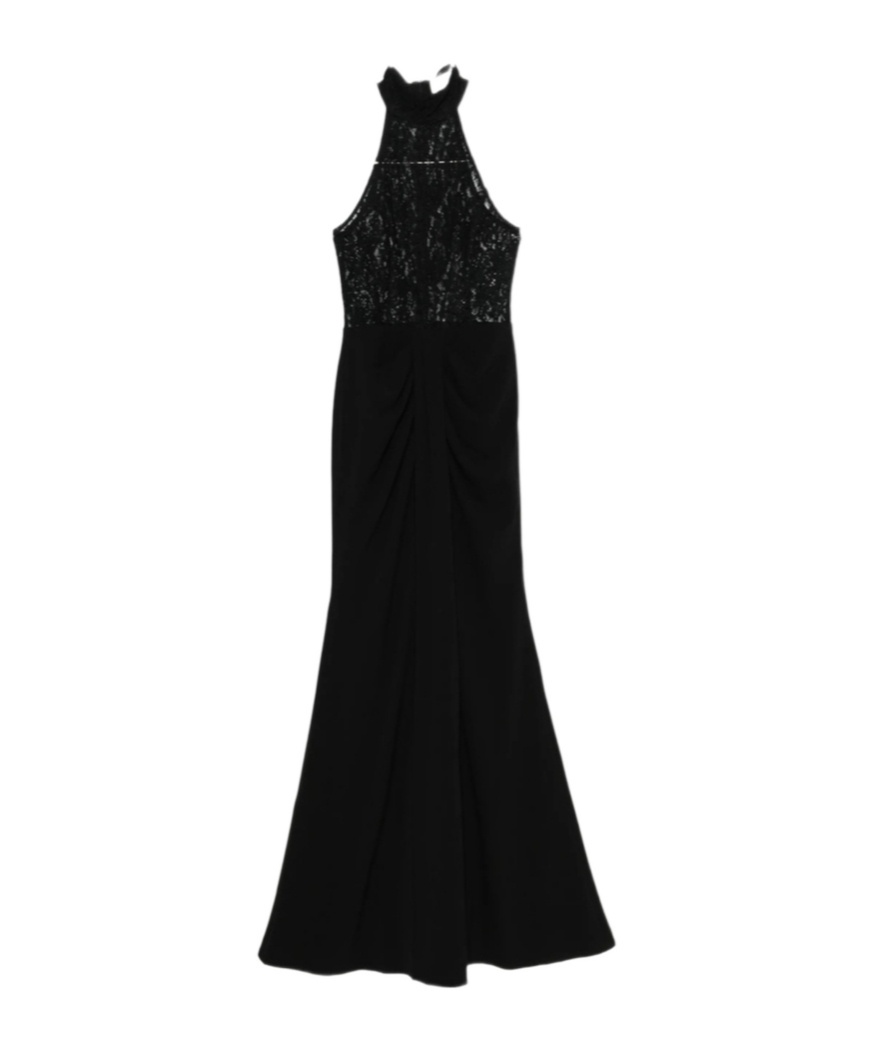 Rebecca Vallance Dixie Halterneck Gown In Black