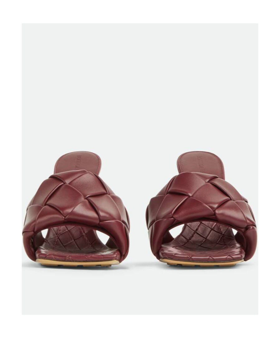 Bottega Veneta The Lido Intrecciato Leather Sandal In Red