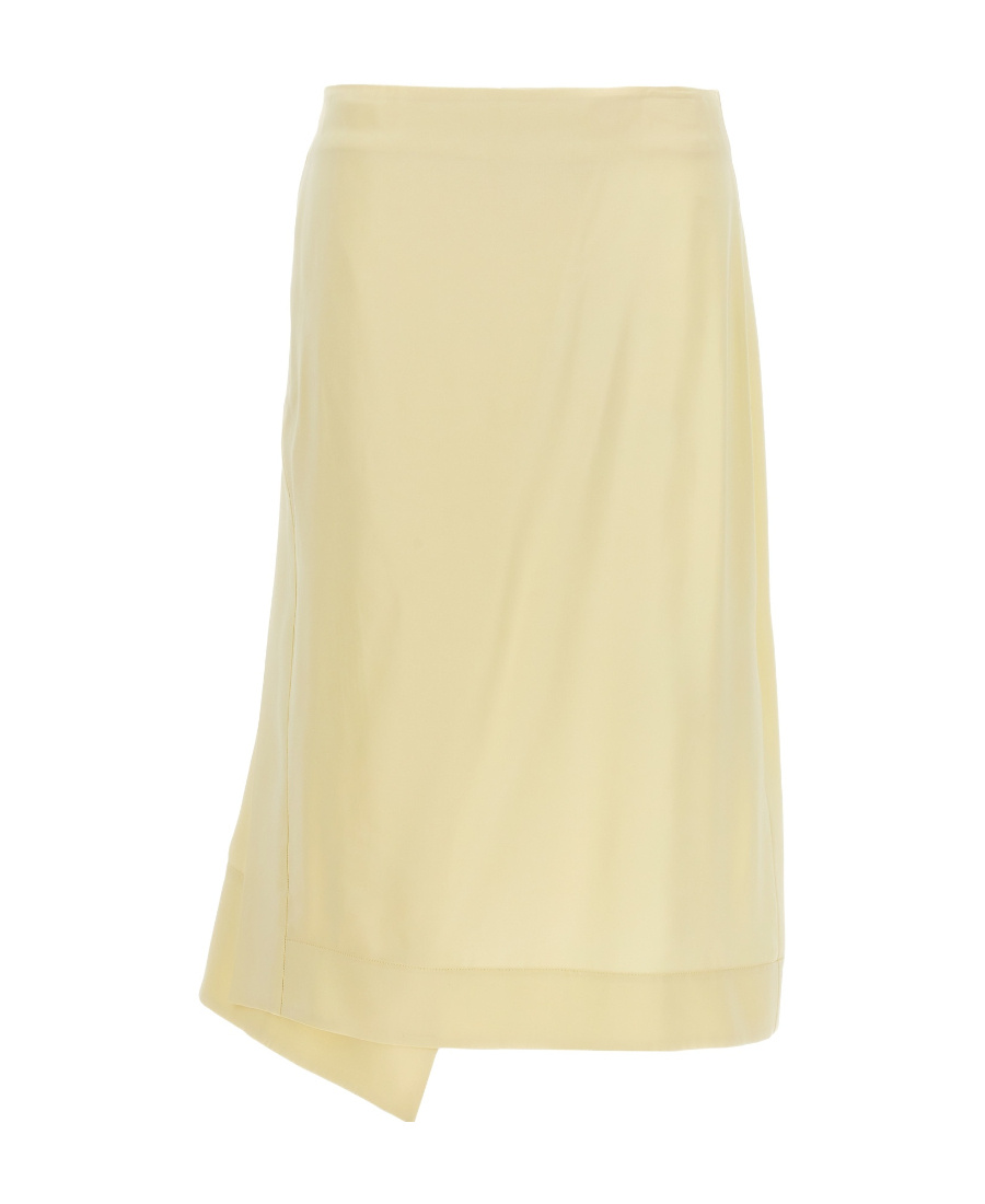 Jil Sander Women Satin Skirt With Side Slit In Nude