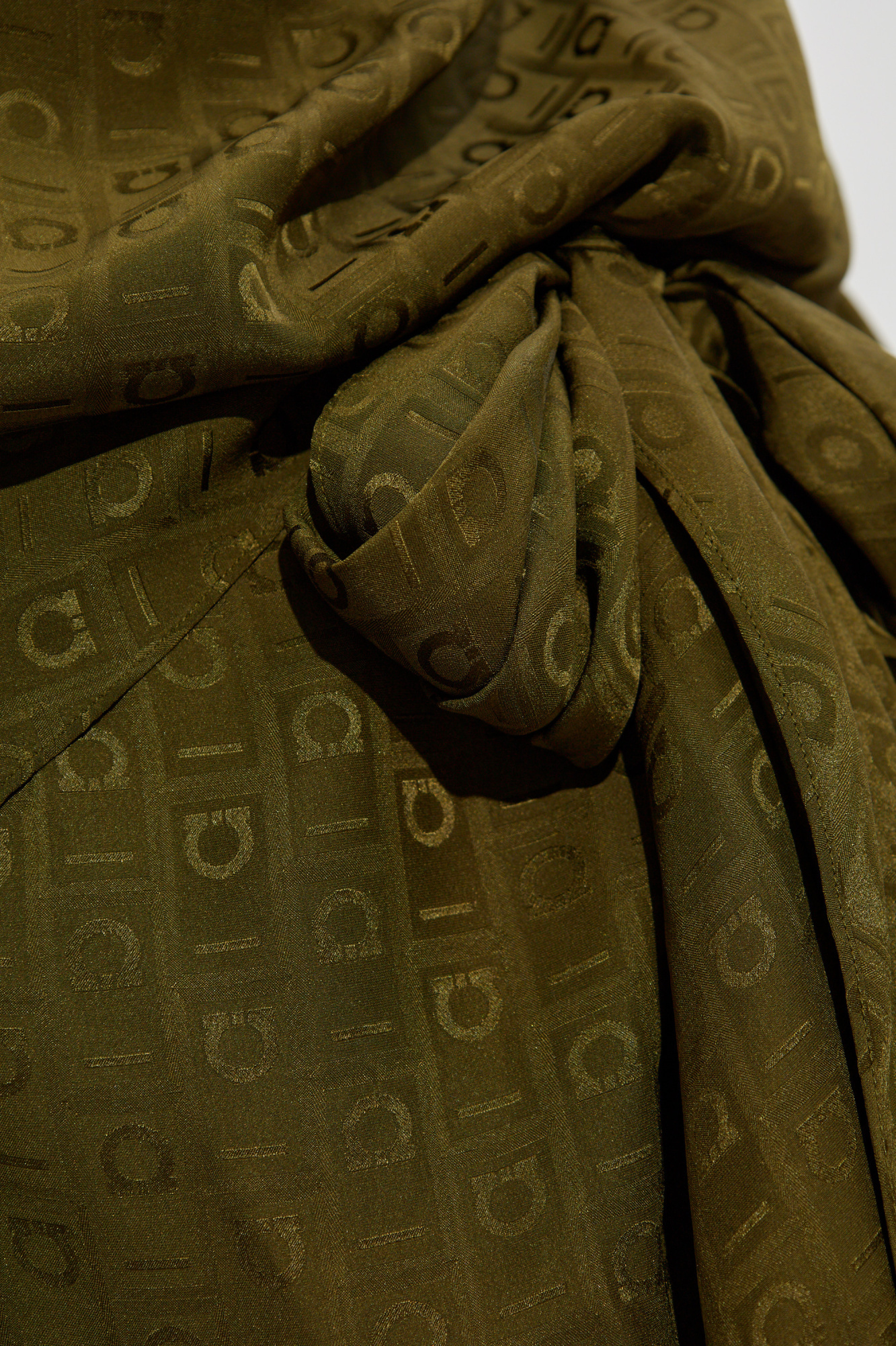 Ferragamo Long-sleeved Dress In Brown