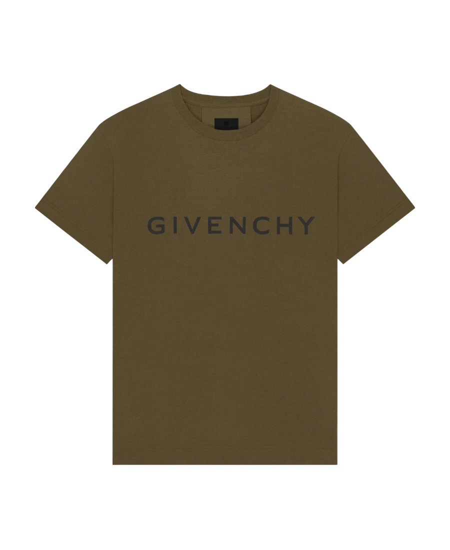 Givenchy Slim Fit Logo Cotton T Shirt In Green