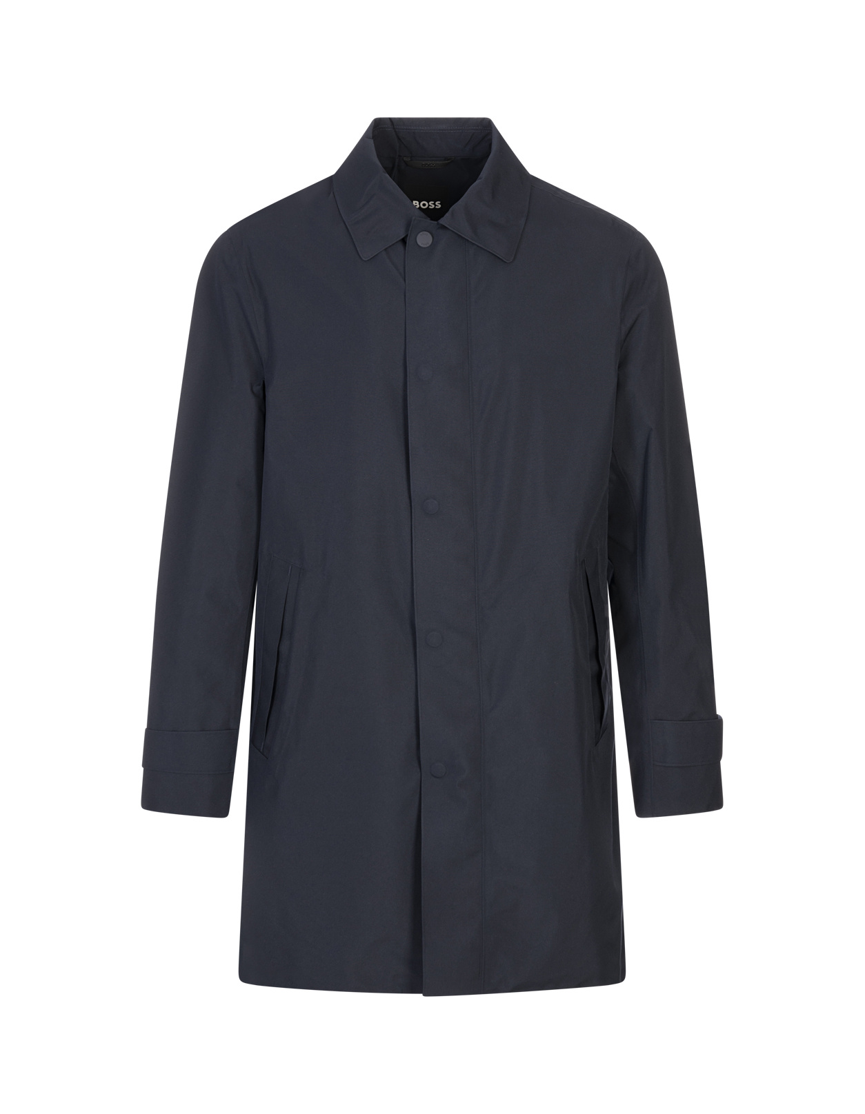 Hugo Boss Button-cuff Coat In Blue