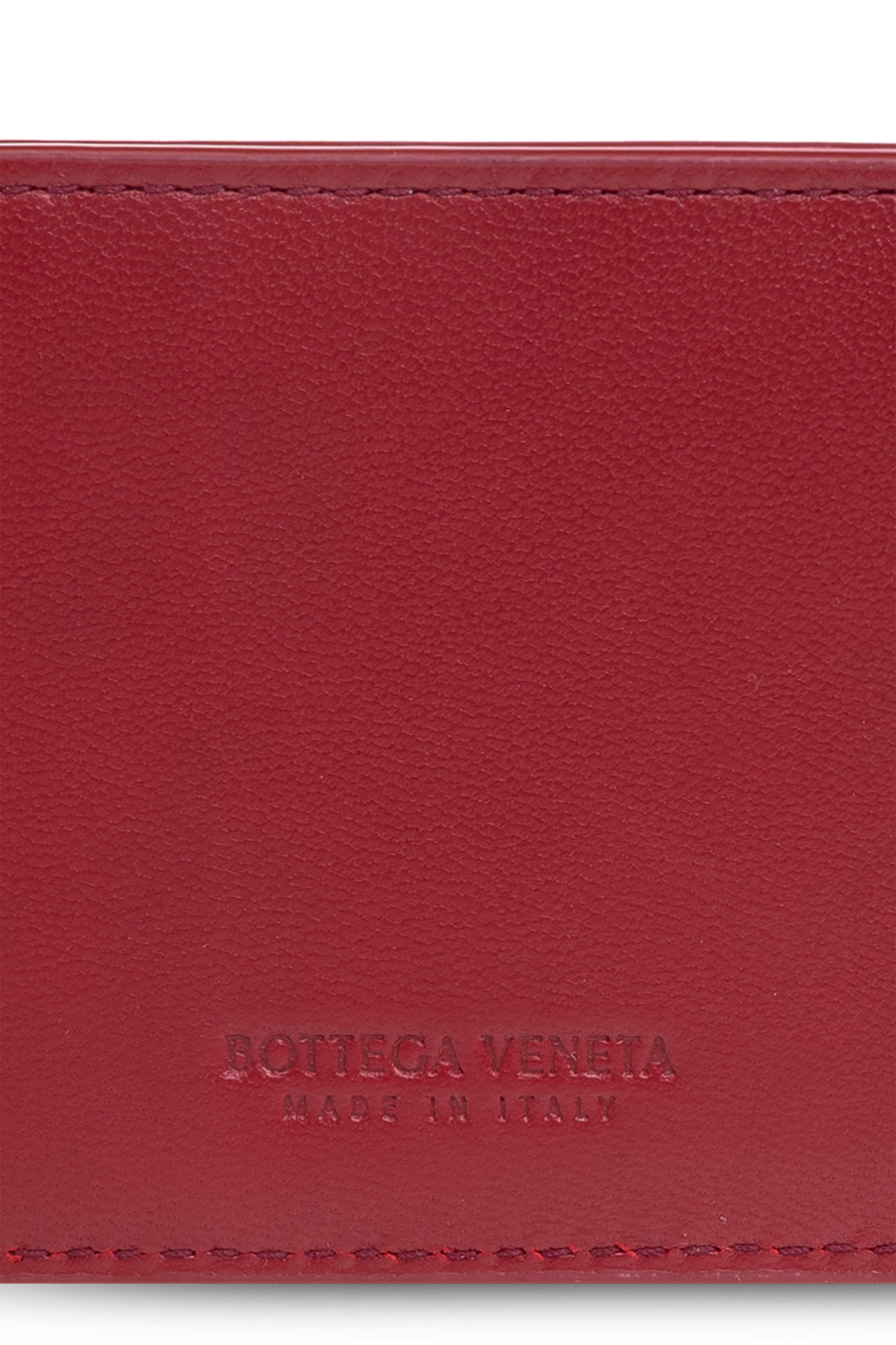 Bottega Veneta Logo Card Holder In Red