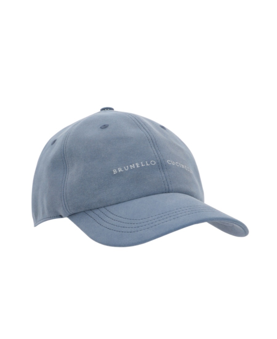 Brunello Cucinelli Logo-print Cap In Blue