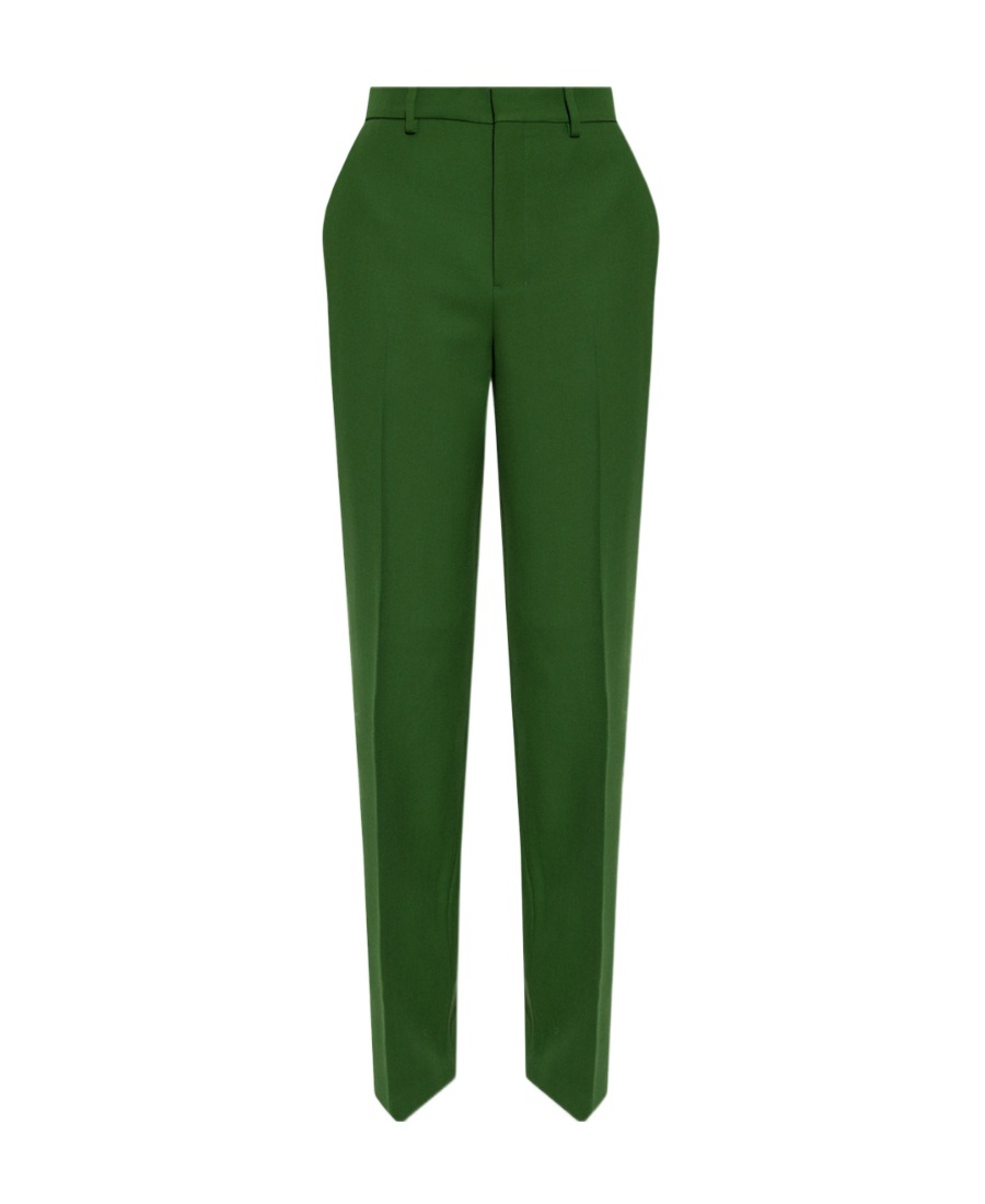 Ami Alexandre Mattiussi High-waisted Wool Trousers In Green