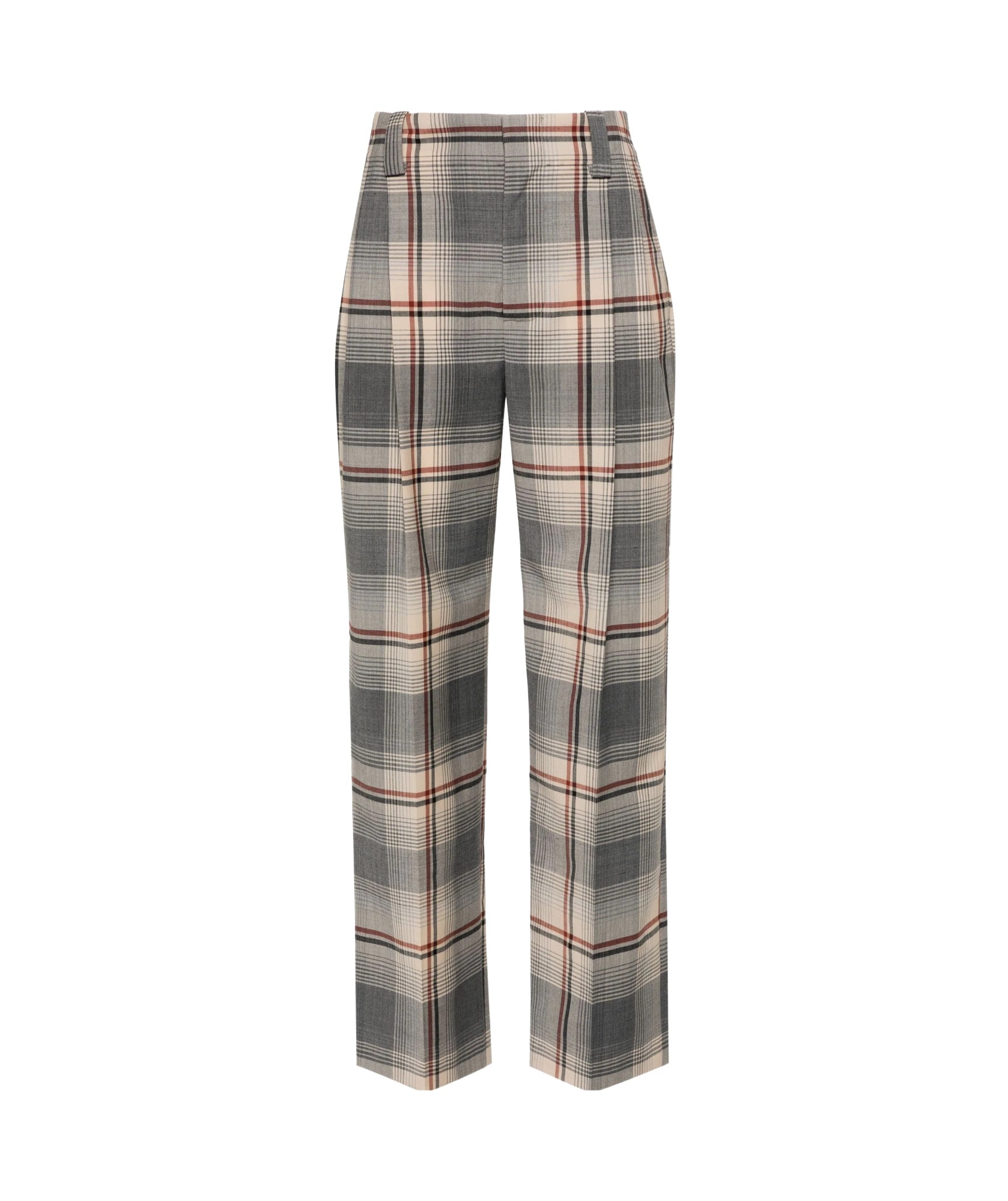 Marni Checked Palazzo Trousers In Gray