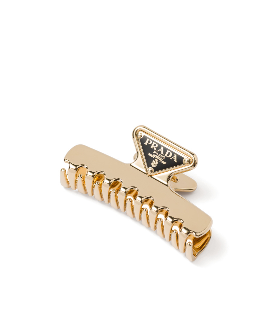 PRADA LOGO-PLAQUE HAIR CLIP 