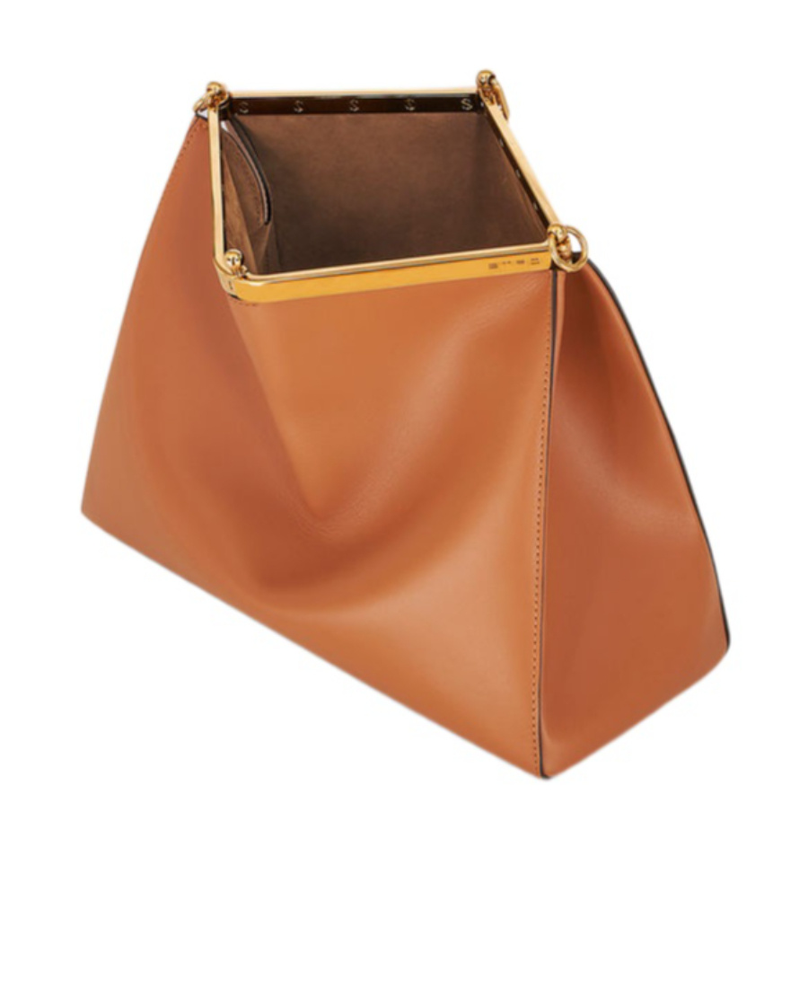 Etro Small Vela Leather Shoulder Bag In Brown