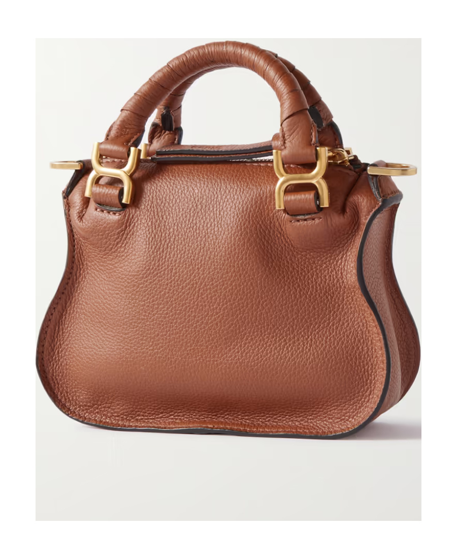 Chloé Marcie Leather Tote Bag In Brown