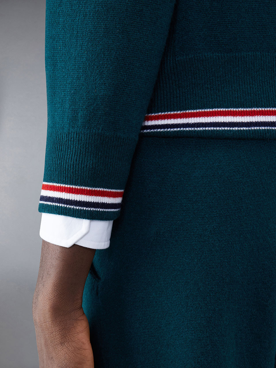 Thom Browne Cashmere Knitted Zip-up Hoodie In Multicolor
