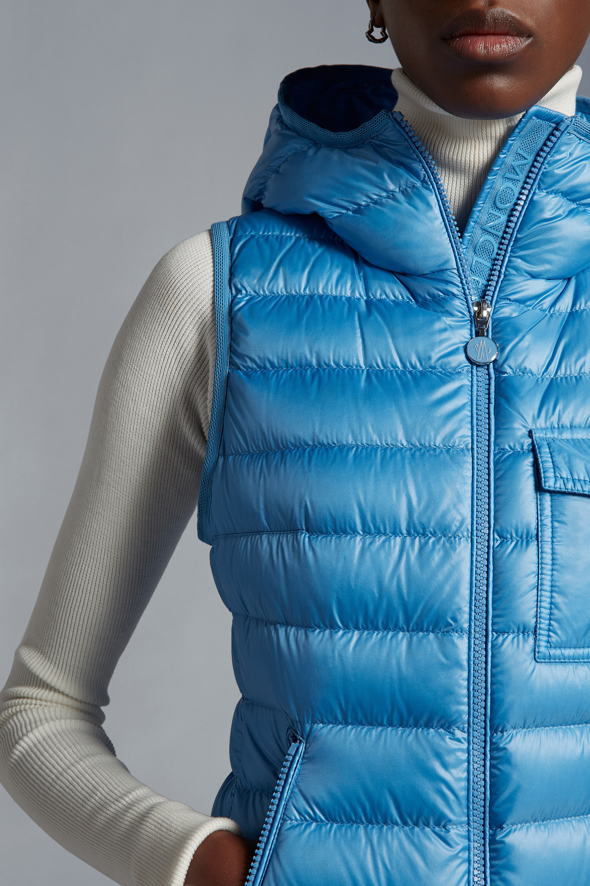 Moncler Vests In Blue
