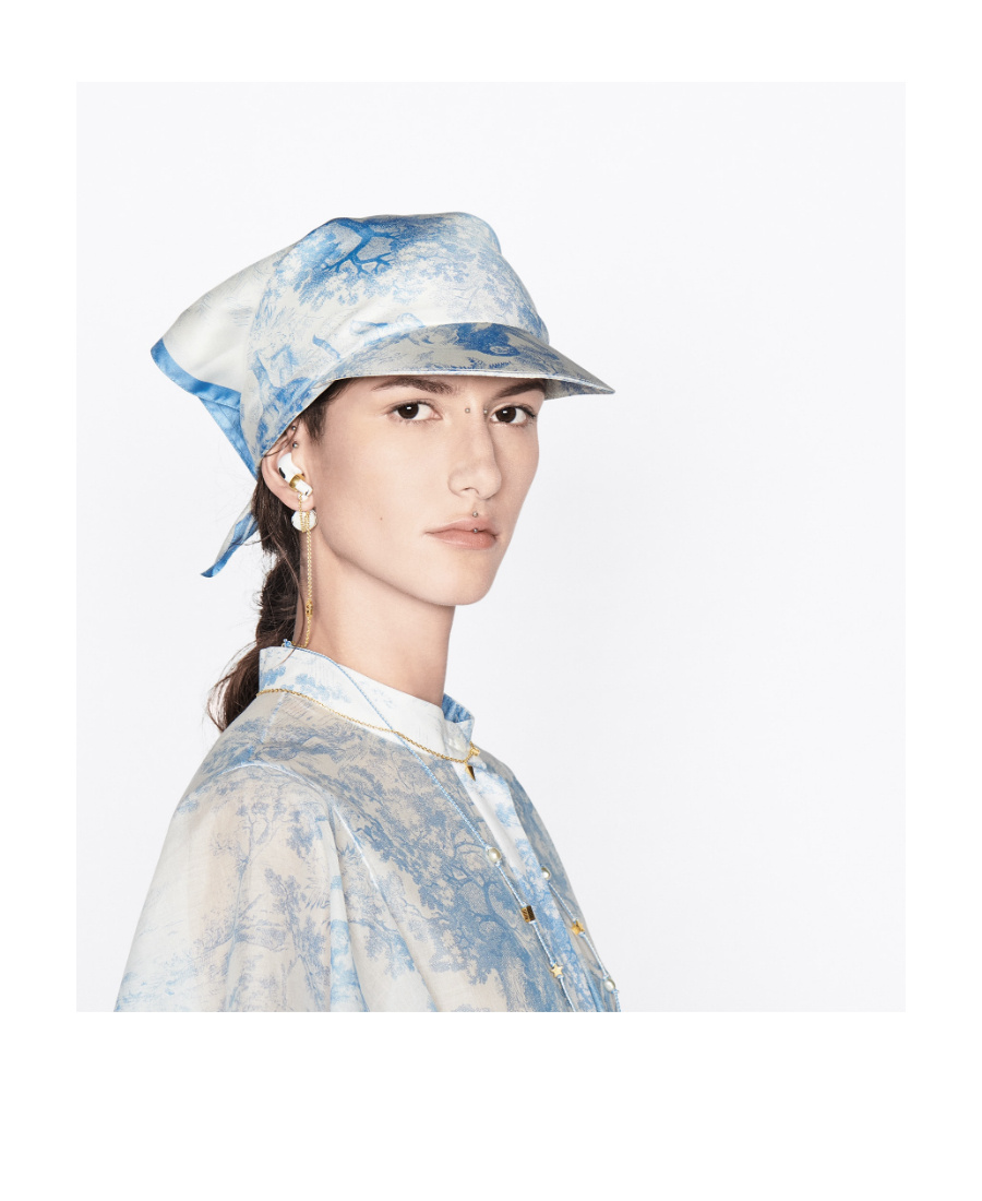 Dior Toile De Jouy Sauvage Hat In White