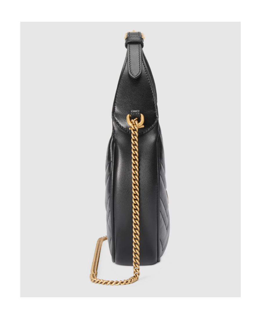 Gucci Gg Marmont Small Patent Shoulder Bag In Black
